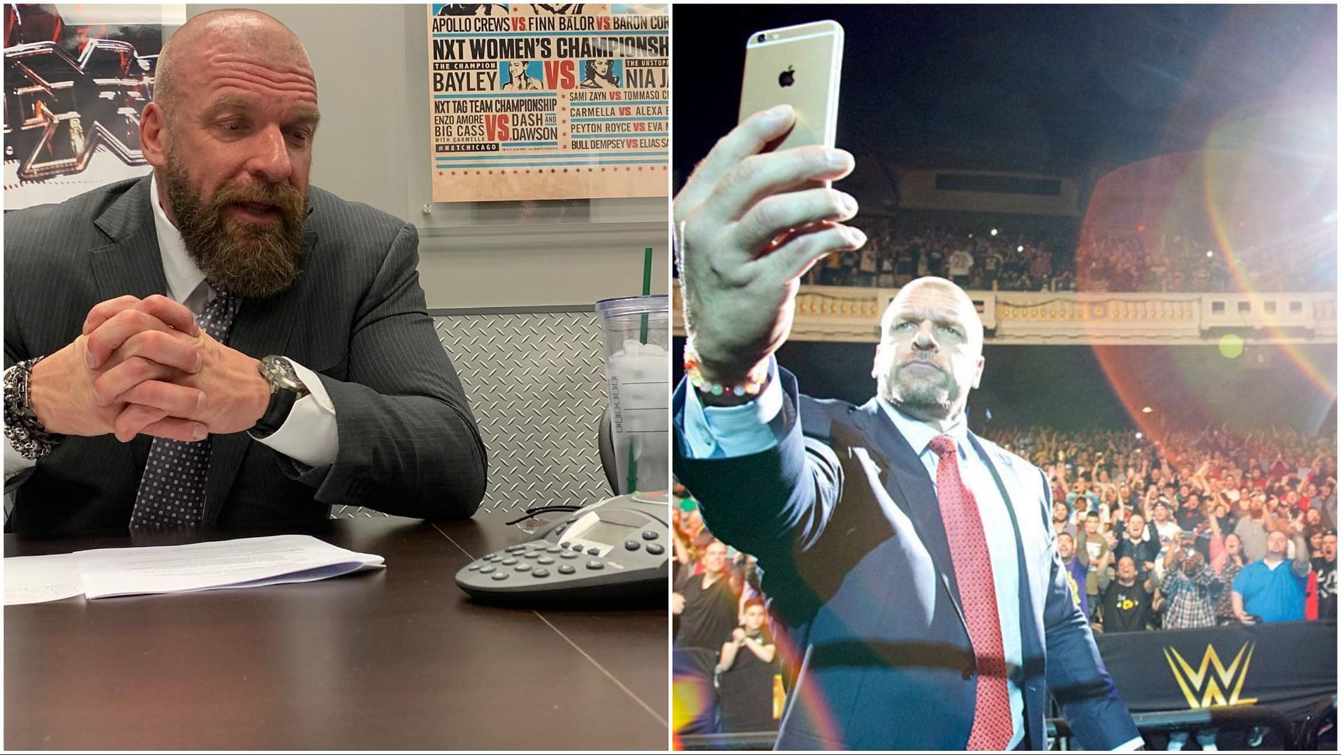 WWE Chief Content Officer Triple H making phone calls