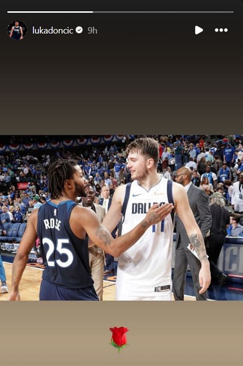 Doncic reacts to Rose's retirement from the NBA (Image: @lukadoncic IG)