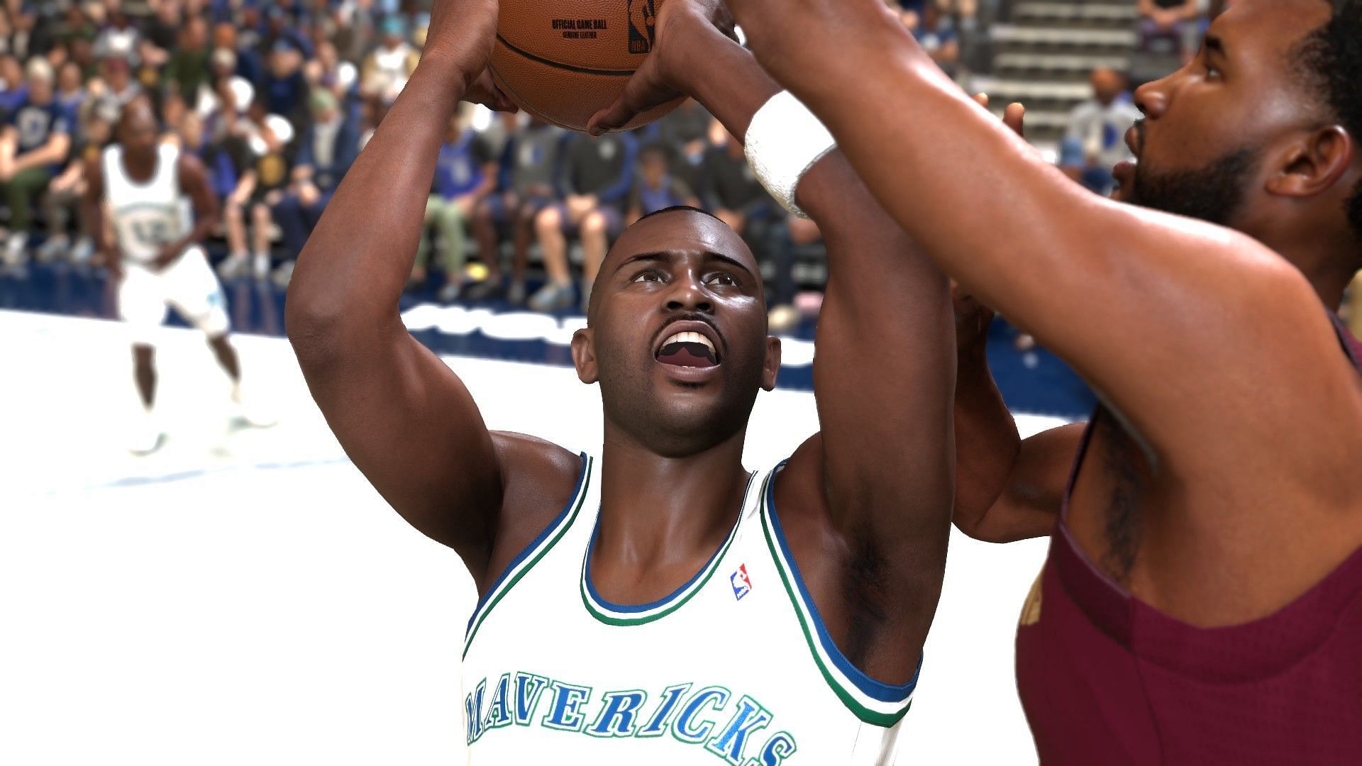 Mark Aguirre attempts to score in NBA 2K25 (Image via 2K)