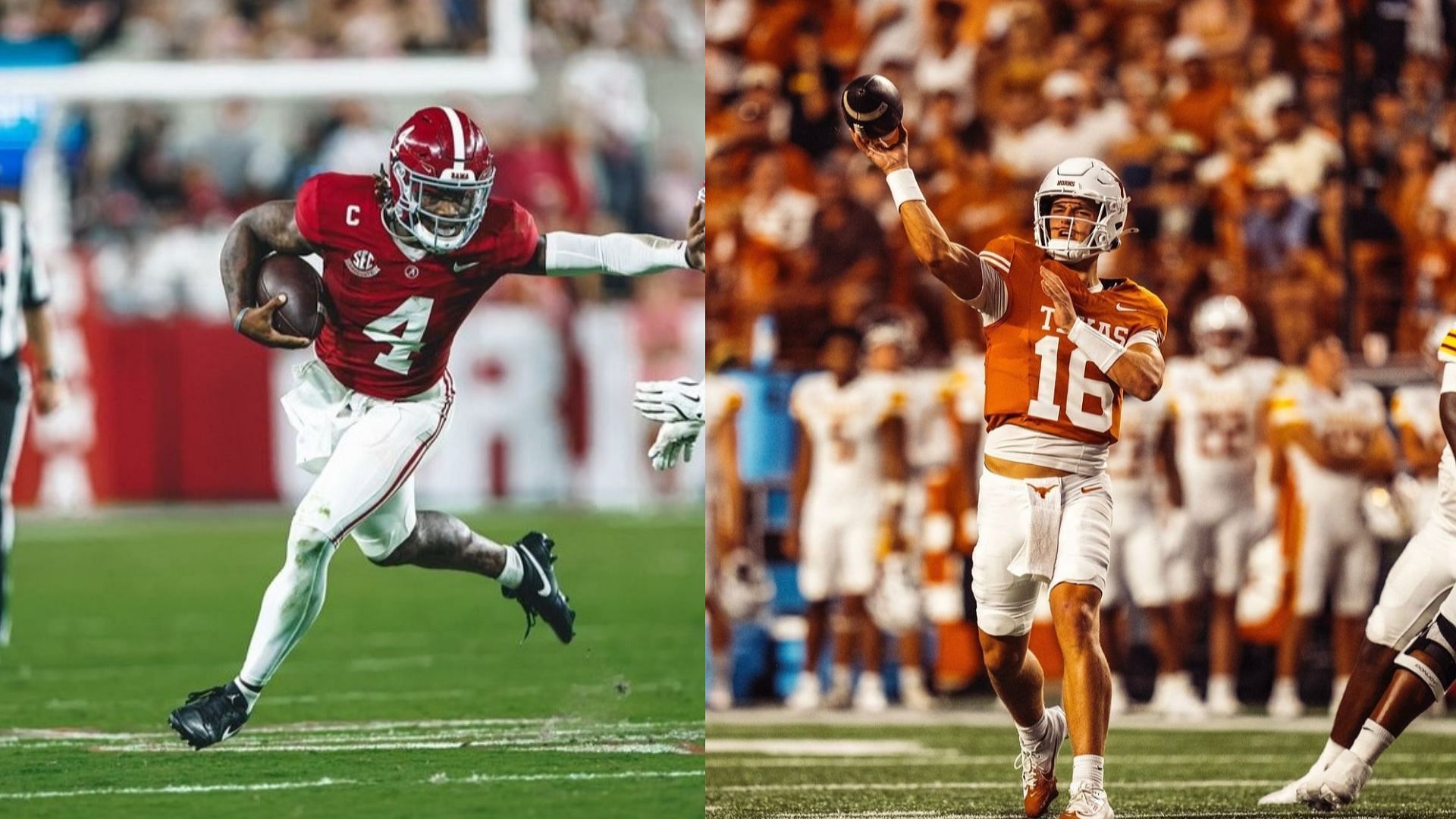 Picture Sources: alabamaftbl, texasfootball (Instagram)