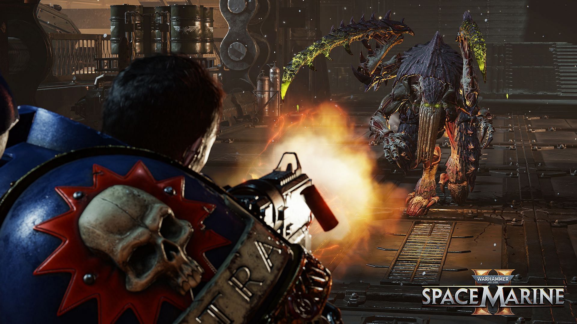 Primary weapons in Warhammer 40k: Space Marine 2 (Image via Focus Entertainment)