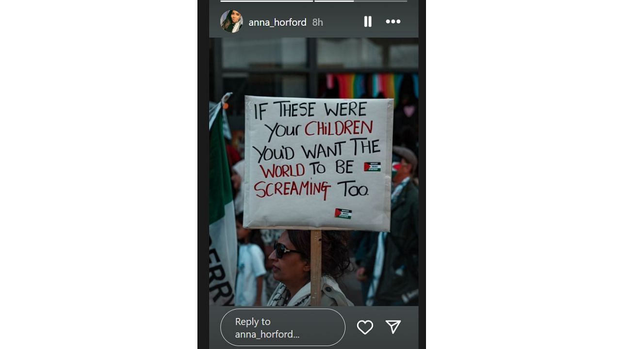 Al Horford's sister shares the suffering of children in war-torn Gaza. [photo: @anna_horford/IG]