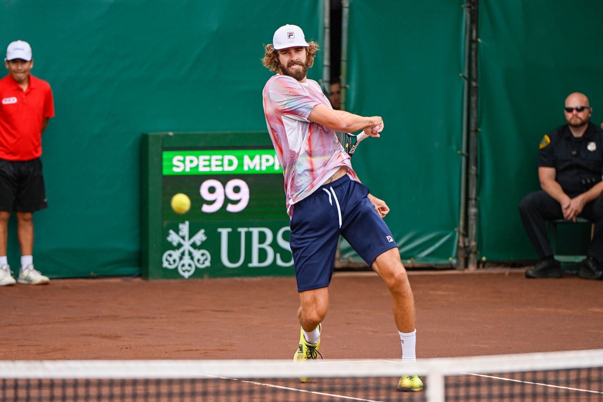 Reilly Opelka in action at the 2024 U.S. Mens Clay Court Championship (Picture: Getty)