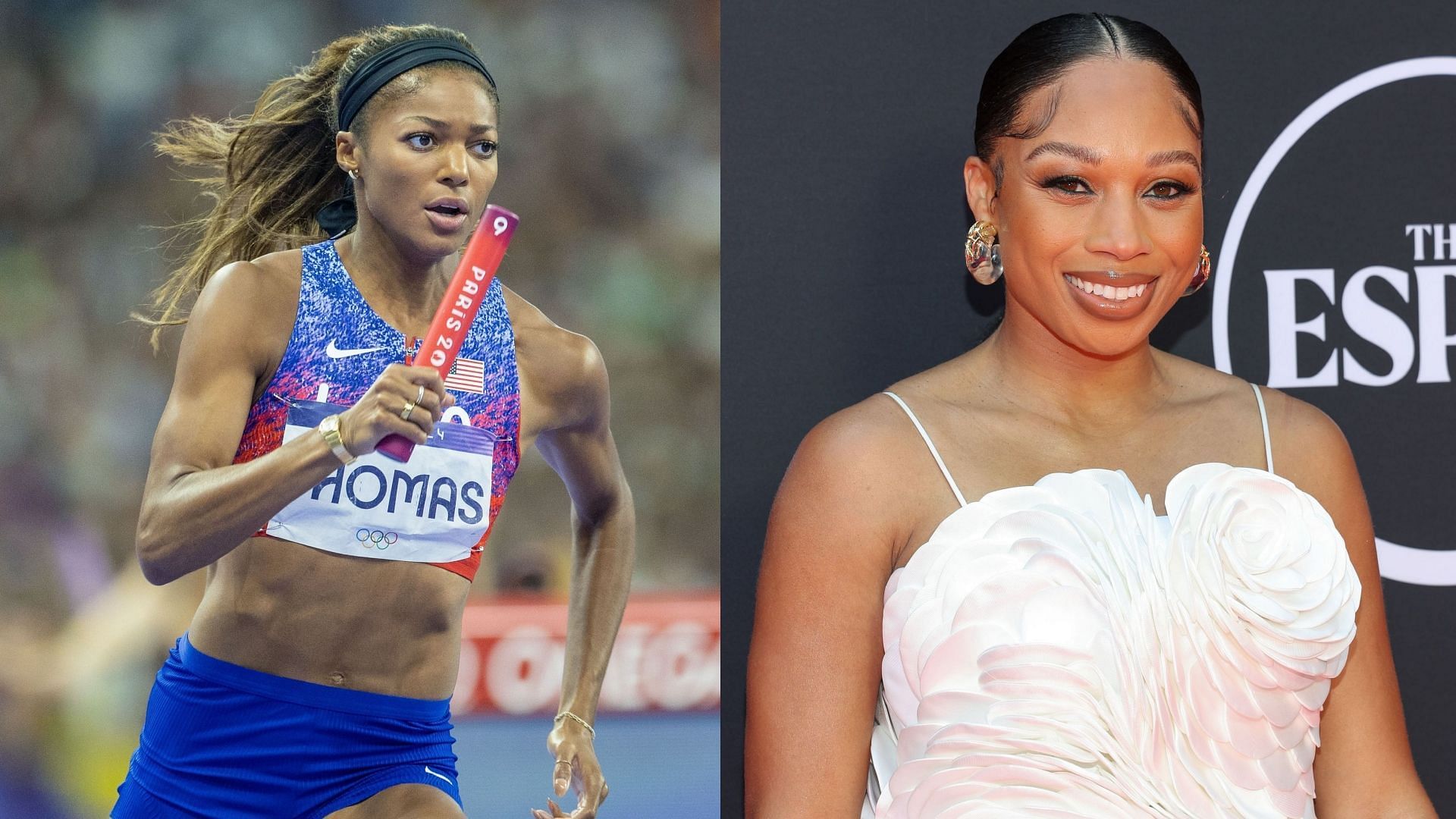 Gabby Thomas expresses happiness over joining Allyson Felix in an elite Olympic club (Images: All via Getty)