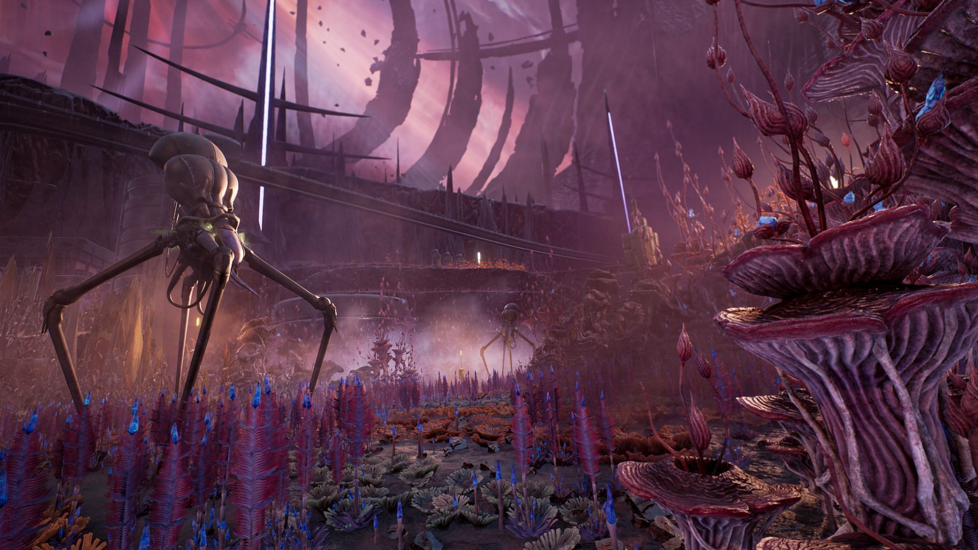 A vertical slice of the incredible verticality of the new N&#039;Erud map in Remnant 2 The Dark Horizon (Image via Arc Games)