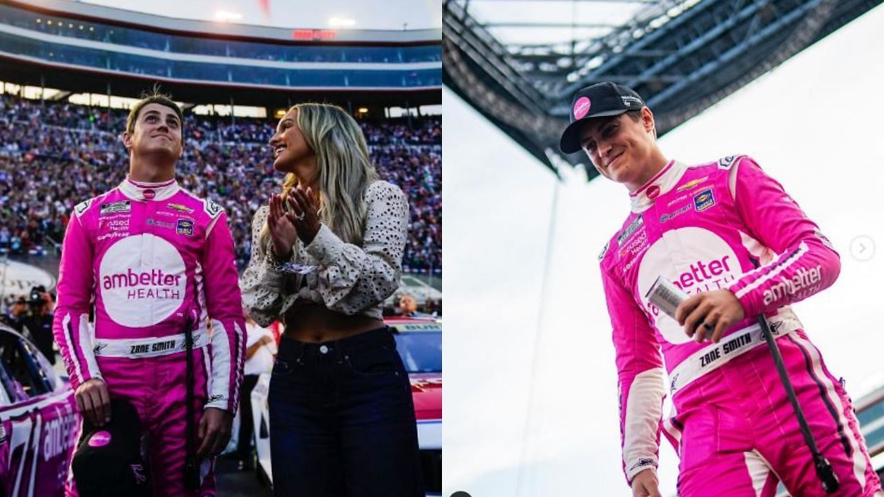 McCall Smith shares pride for husband and NASCAR driver Zane after a great night at Bristol. Images via McCall