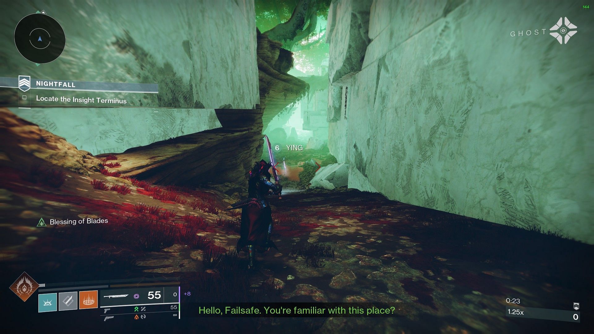 Spawning in at Insight Terminus Nightfall in Destiny 2 (Image via Bungie)