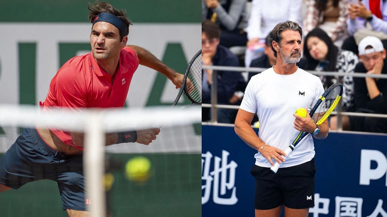 Roger Federer and Patrick Mouratoglou (Images via: Both Getty)