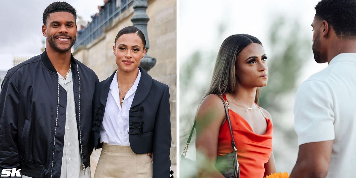 Sydney McLaughlin-Levrone reveals Andre Levrone Jr. not wanting to watch movie with her due to her fast sleeping ability. PHOTO: Getty (L)/ Instagram @andrelevrone (R) 