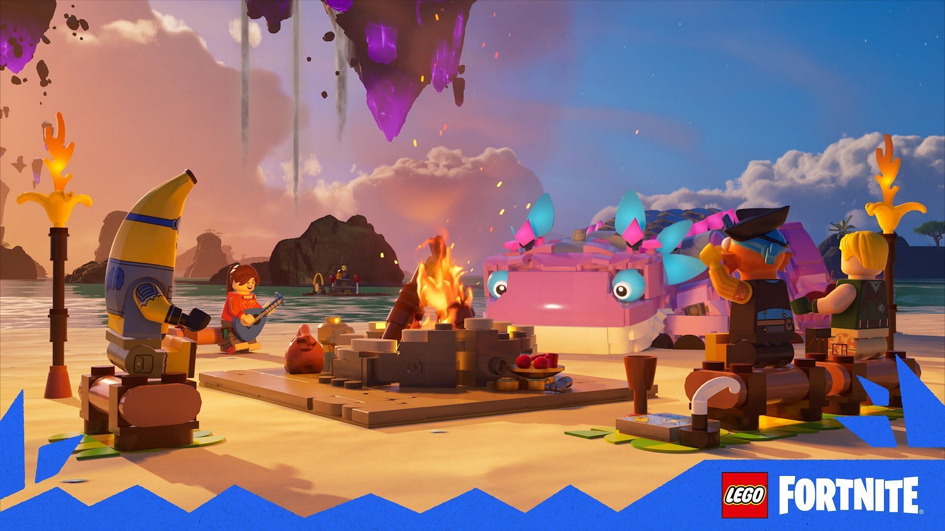 New Beach Biome in LEGO Fortnite Lost Isles update (Image via Epic Games)