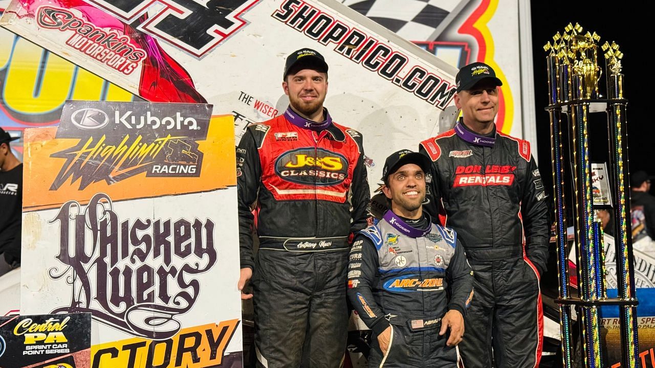 NASCAR Sprint car driver Rico Abreu wins at Port Royal Speedway (Source: X/@HighLimitRacing)