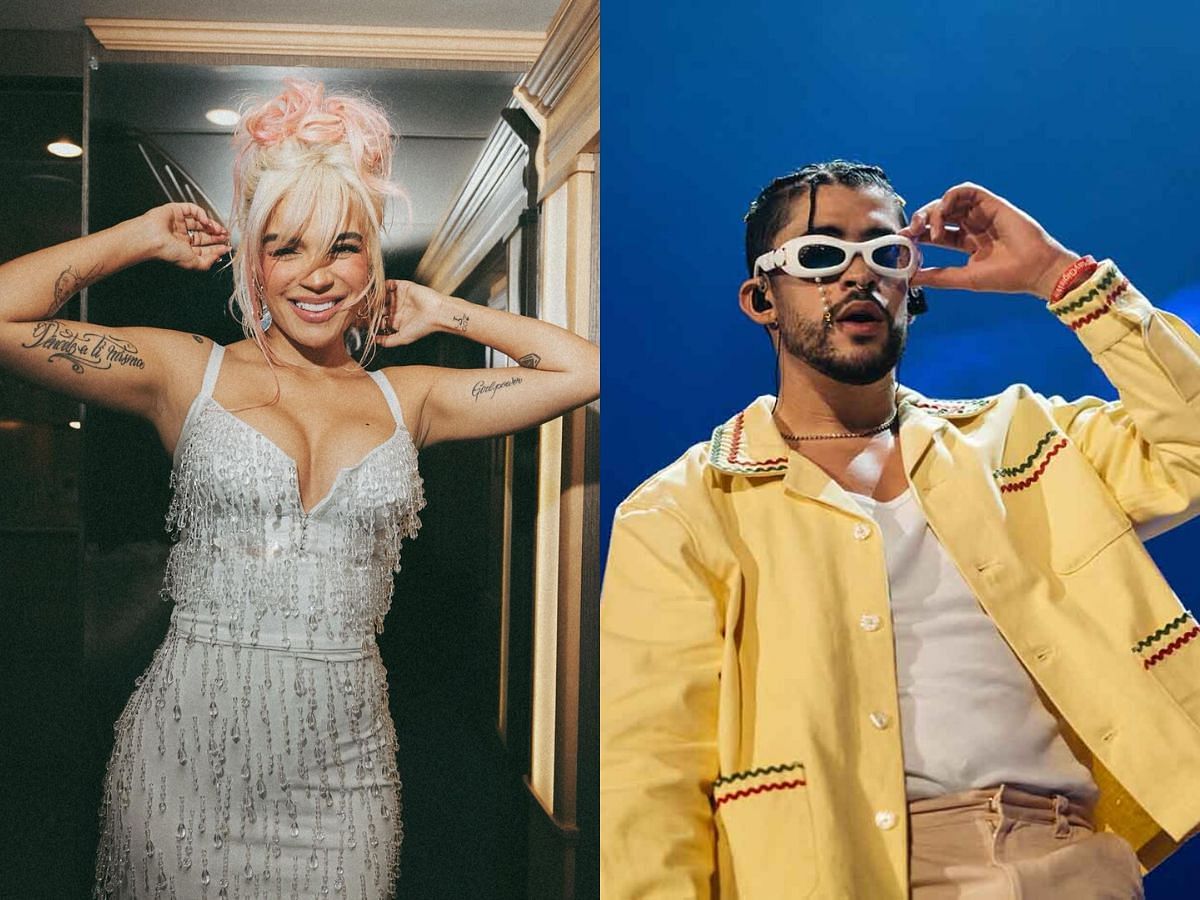 Karol G and Bad Bunny (Image via Instagram/@rimas/@karolg)