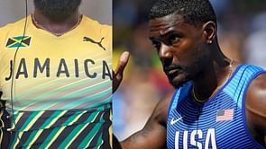 "Long time Justin Gatlin wanna wear wi colours"- Fans react as the American wears Jamaican race kit hilariously eyeing for a spot in the 4x100m team