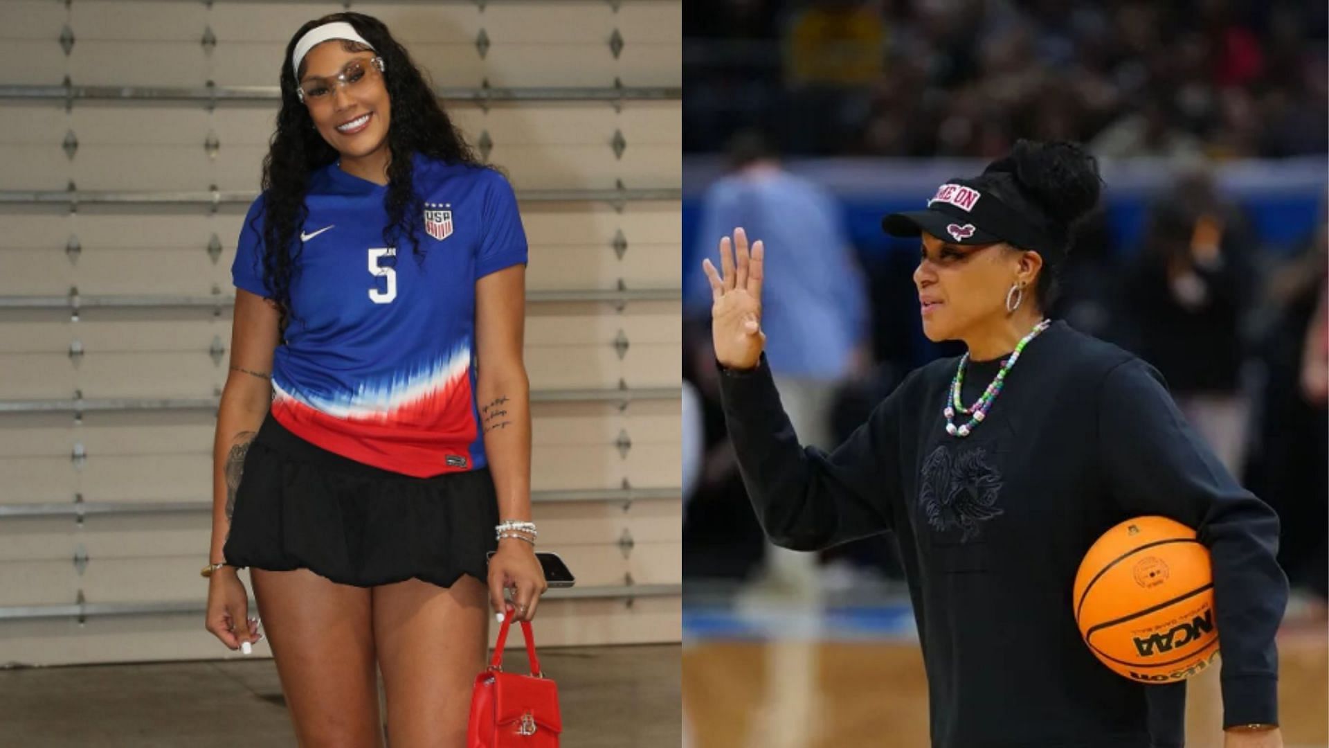 Chicago Sky center Kamilla Cardoso (left) and South Carolina coach Dawn Staley (right) (Image Sources: @kmailla_cardoso/Instagram and IMAGN)