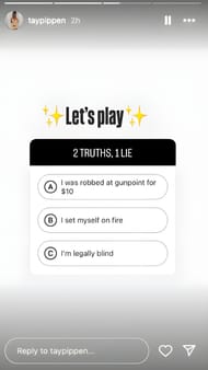 Taylor Pippen's IG story