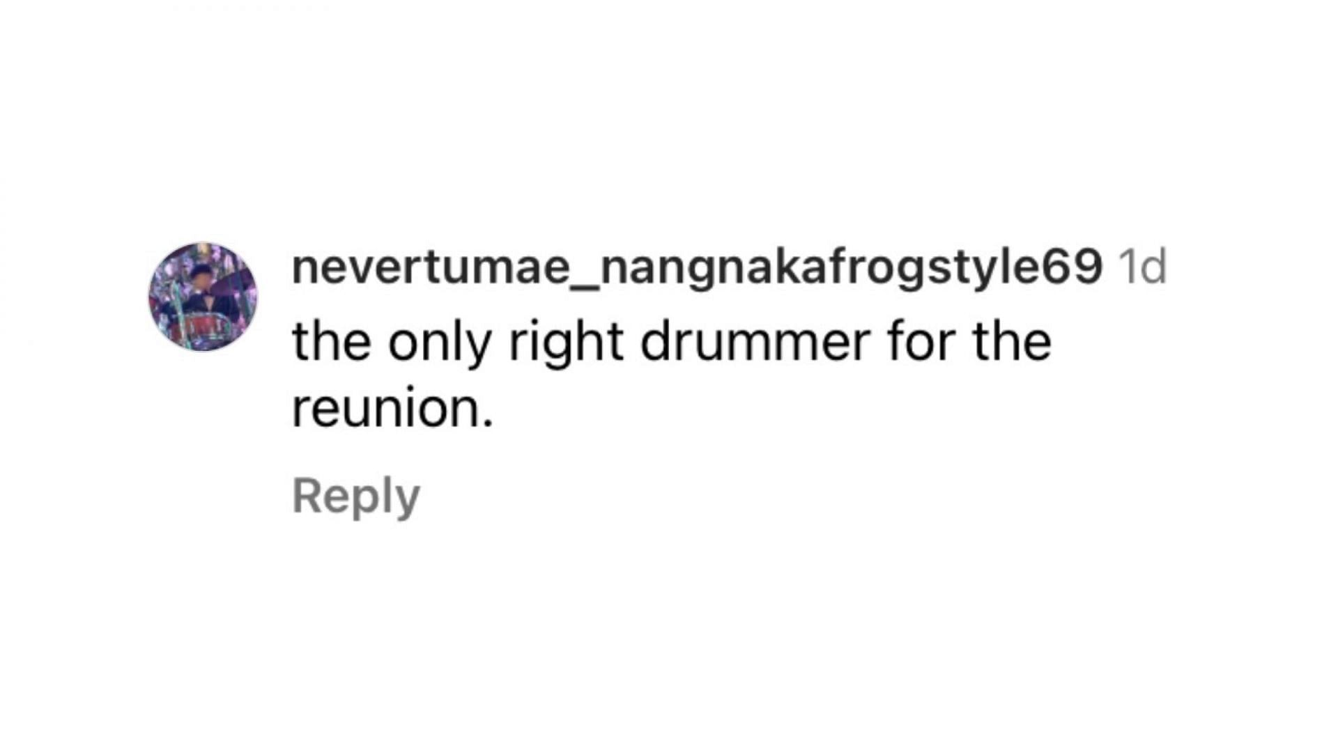 A comment on Alan White&#039;s post (Image via @alanwhiteofficial/Instagram)