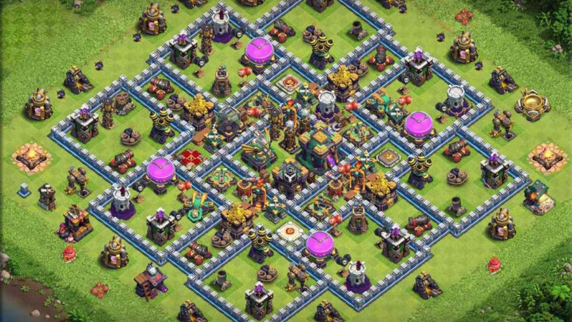 A hybrid loot protection base (Image via Supercell)