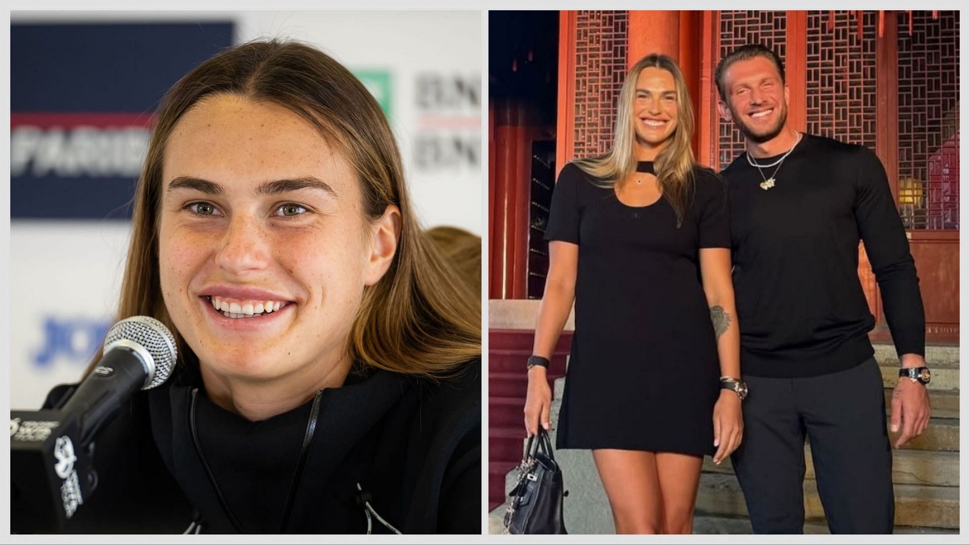 Aryna Sabalenka and Georgios Frangulis profess their love for each other (Image source: left/GETTY, right/INSTAGRAM)