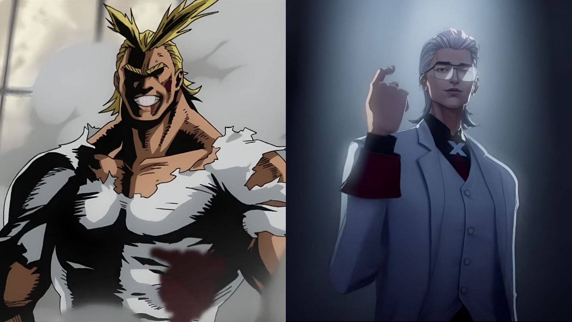 All Might [left] and Hero X [right] (Image via Sportskeeda)