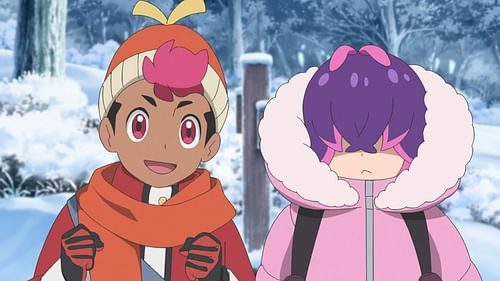 Roy and Dot have different ideas about where to go next in Pokemon Horizons Episode 64 (Image via The Pokemon Company)