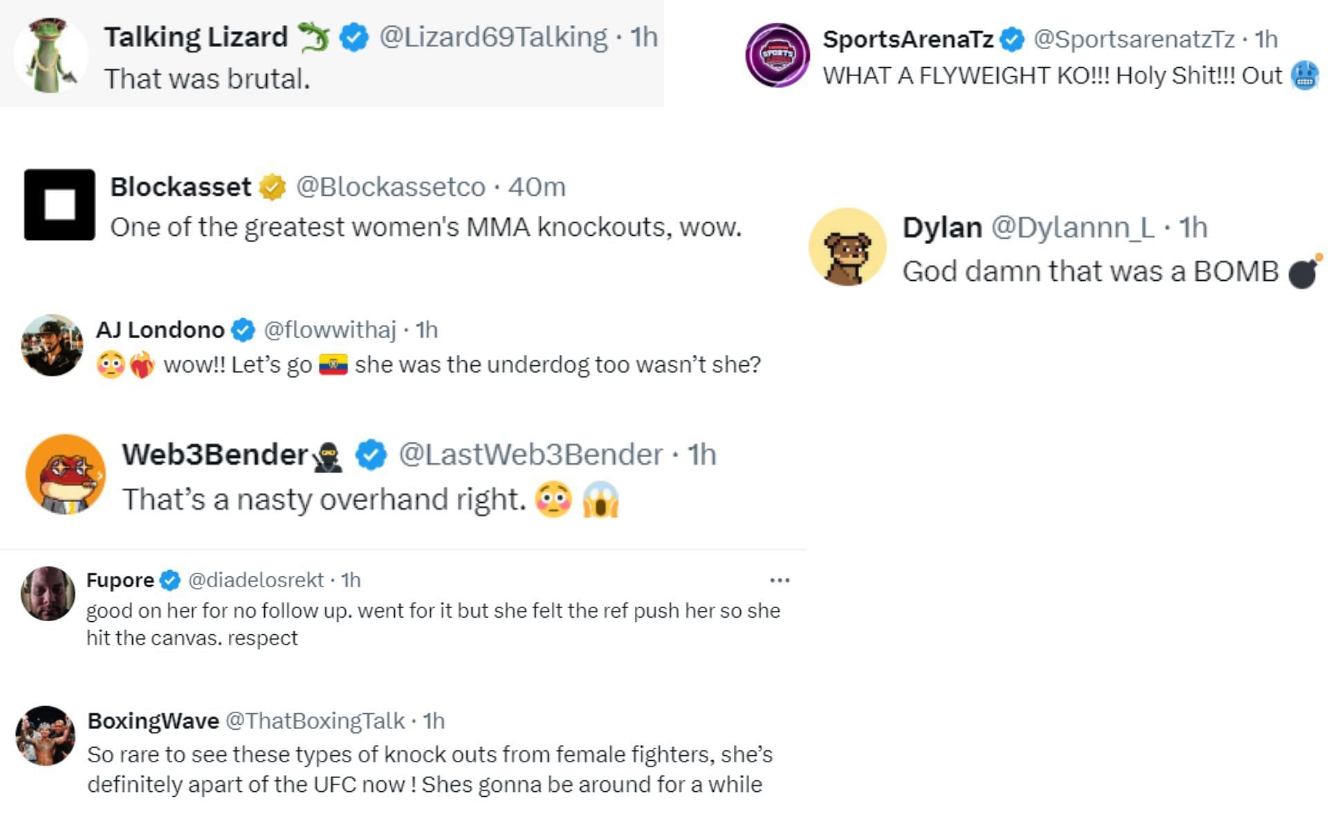 Screenshot of fan reactions to UFC&#039;s post on X