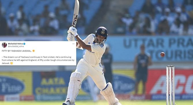"Continuing from where he left against England" - Fans react to Yashasvi Jaiswal's gritty 56 in IND vs BAN 2024 1st Test