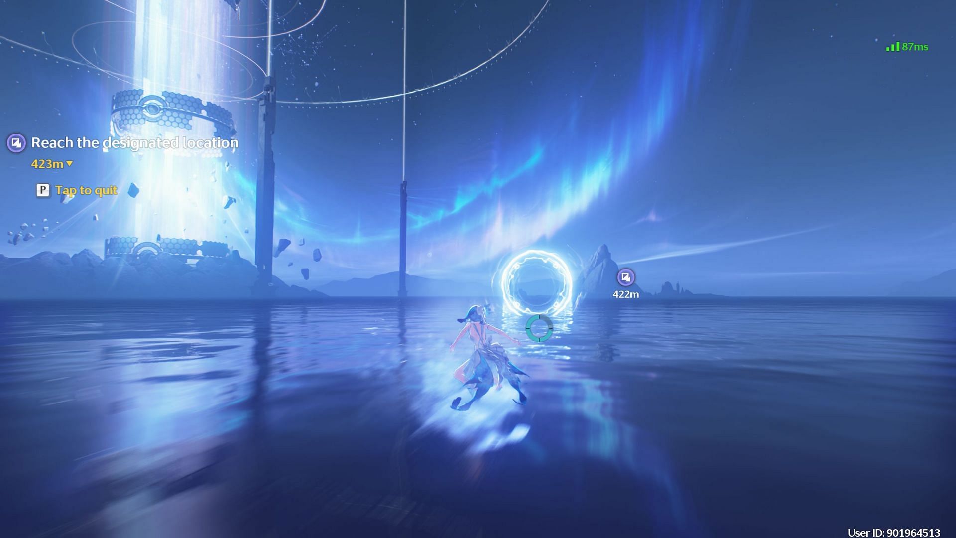 Pass through the rings and reach your destination to complete the challenge (Image via Kuro Games)