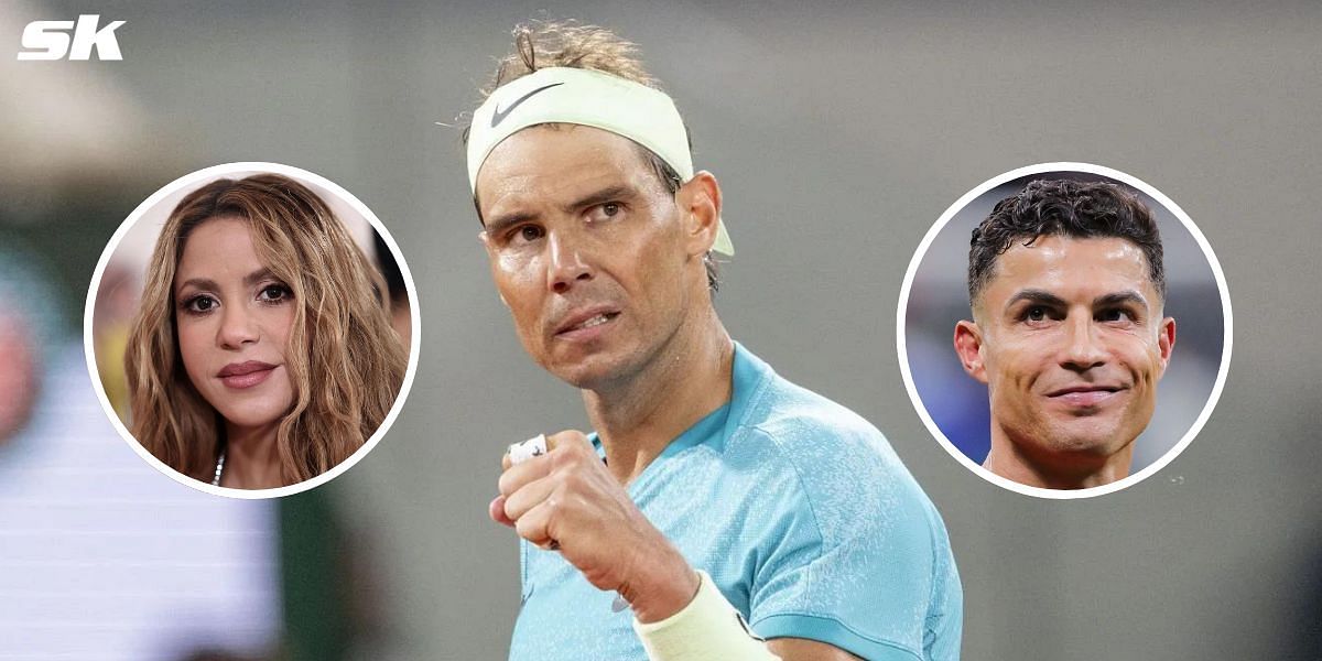 De izquierda a derecha: Shakira, Rafael Nadal, Cristiano Ronaldo (Fuente: Getty)