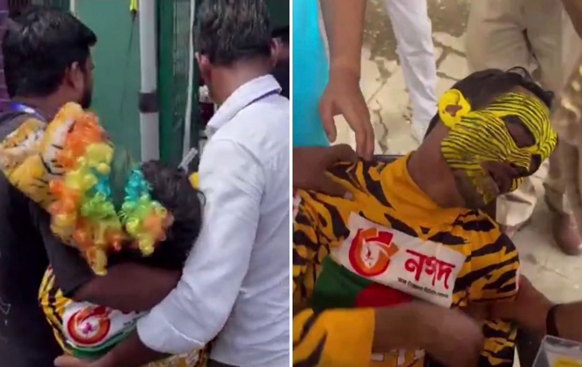 A Bangladeshi fan had to be rushed to the hospital on Day 1 of Kanpur Test. (Pics: PTI/X)