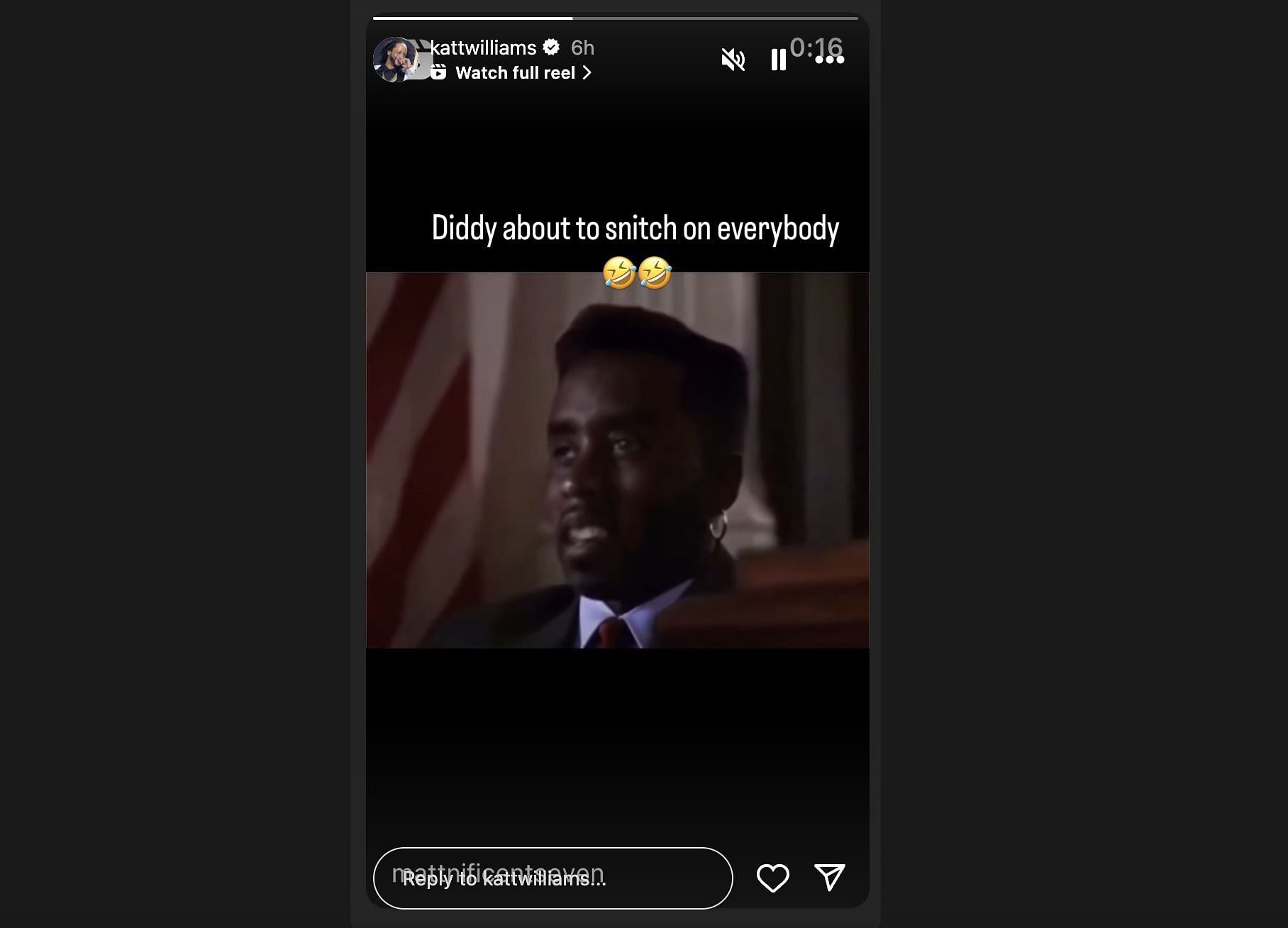 Williams shared an AI-edited video of Diddy after he was arrested on September 16, 2024: Social media users&#039; reactions explored. (Image via Instagram)