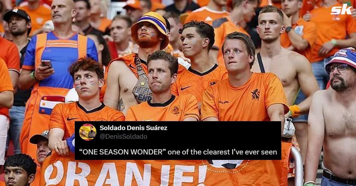 Netherlands fans at Netherlands vs Germany (image vis Getty and X)