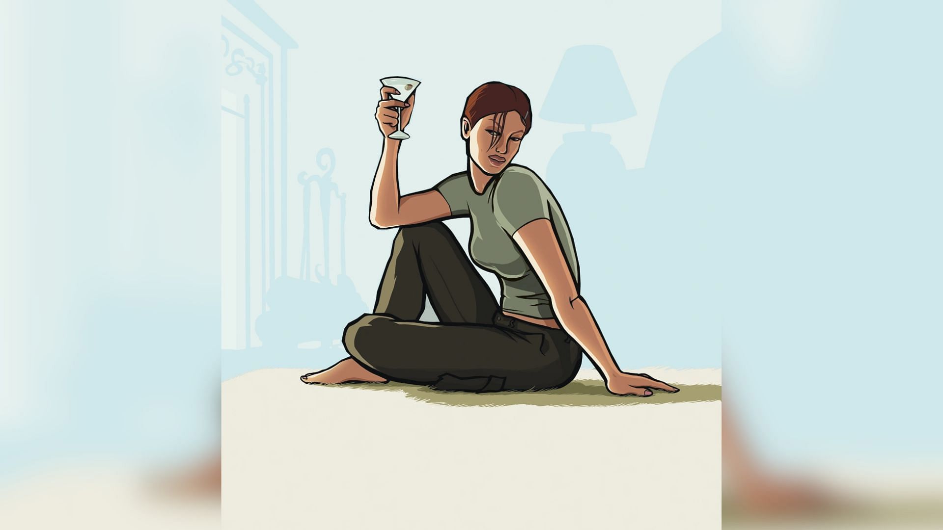 An official artwork of Helena Wankstein, one of the girlfriends in Grand Theft Auto San Andreas. (Image via Rockstar Games)