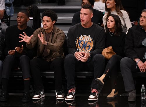 Celebrities Attend Boston Celtics v Brooklyn Nets Game - Source: Getty