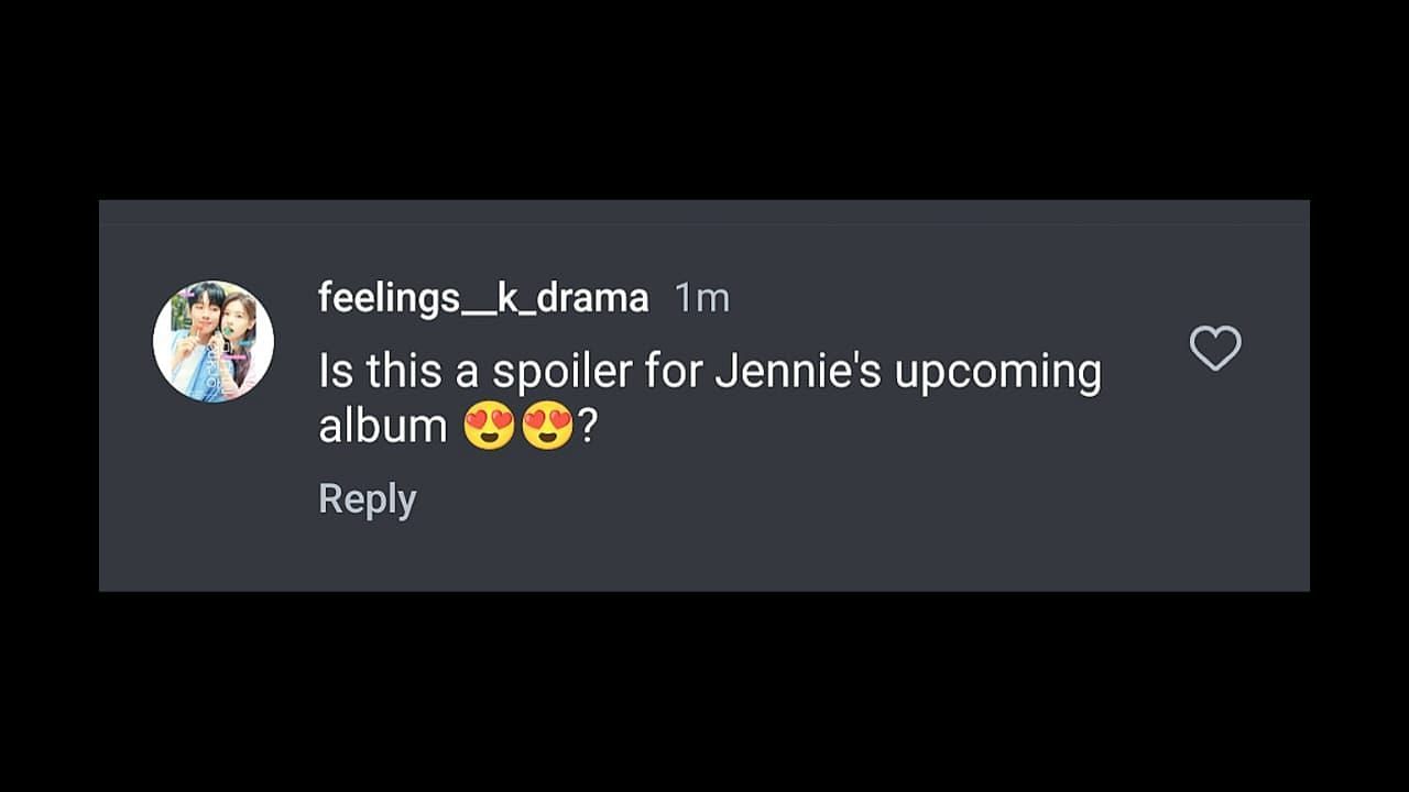 Fan react to BLACKPINK&#039;s Jennie&#039;s cryptic Instagram post (Image via @jennierubyjane/Instagram)