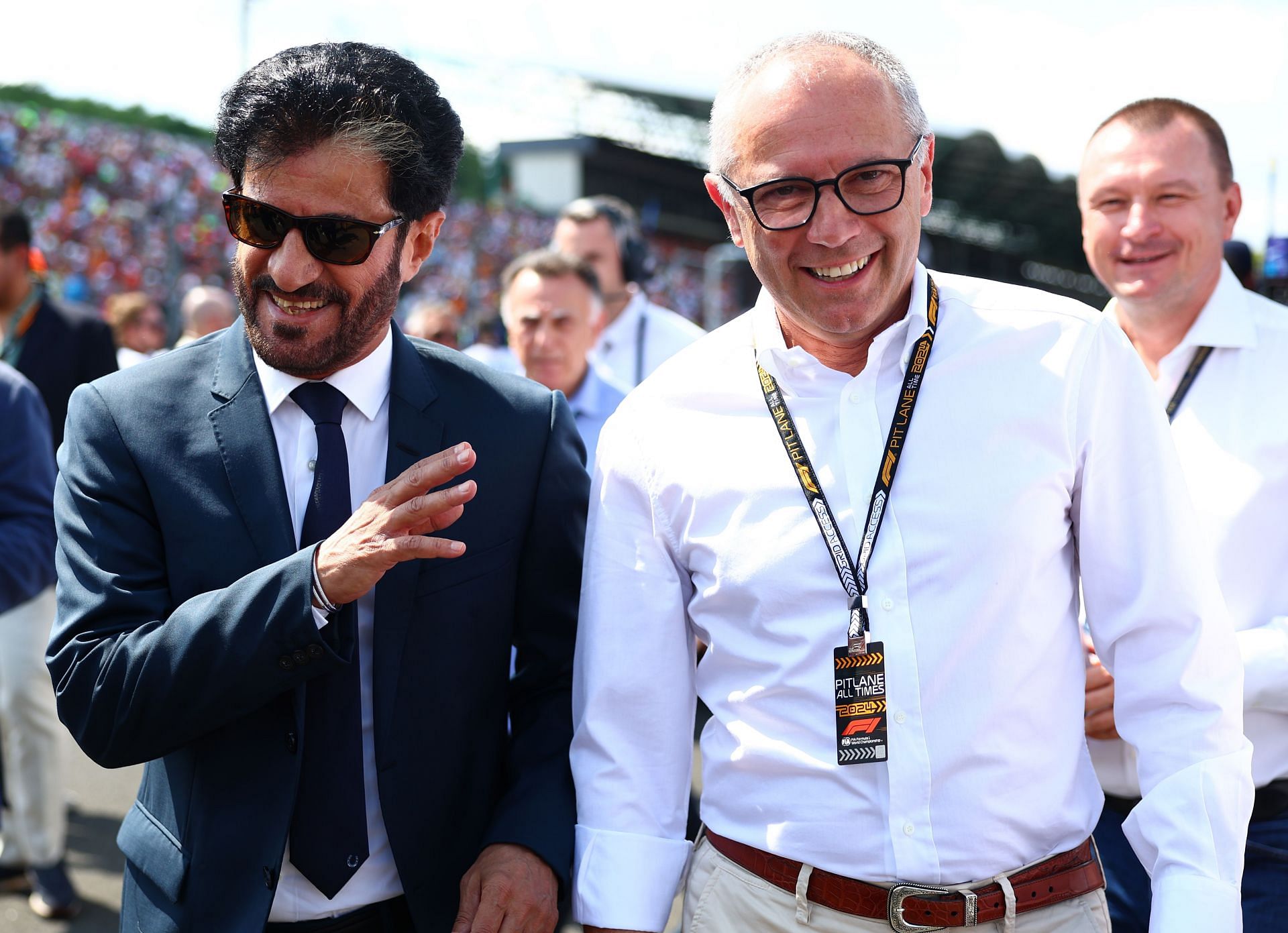 (From Left) Mohammed ben Sulayem, FIA President, and Stefano Domenicali, CEO of the Formula One Group. Source: Getty Images