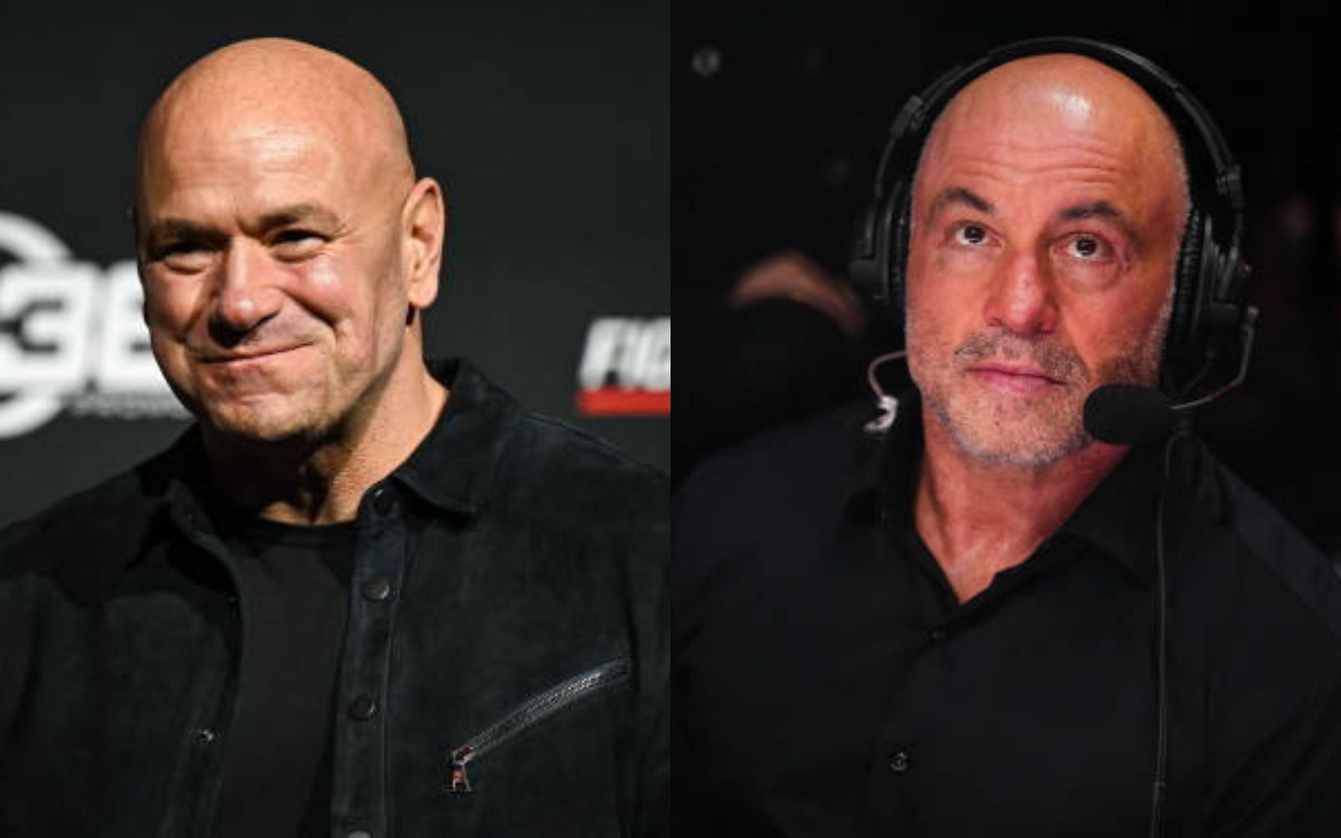 Dana White (left) praises Joe Rogan (right) [Image credits: Getty Images]