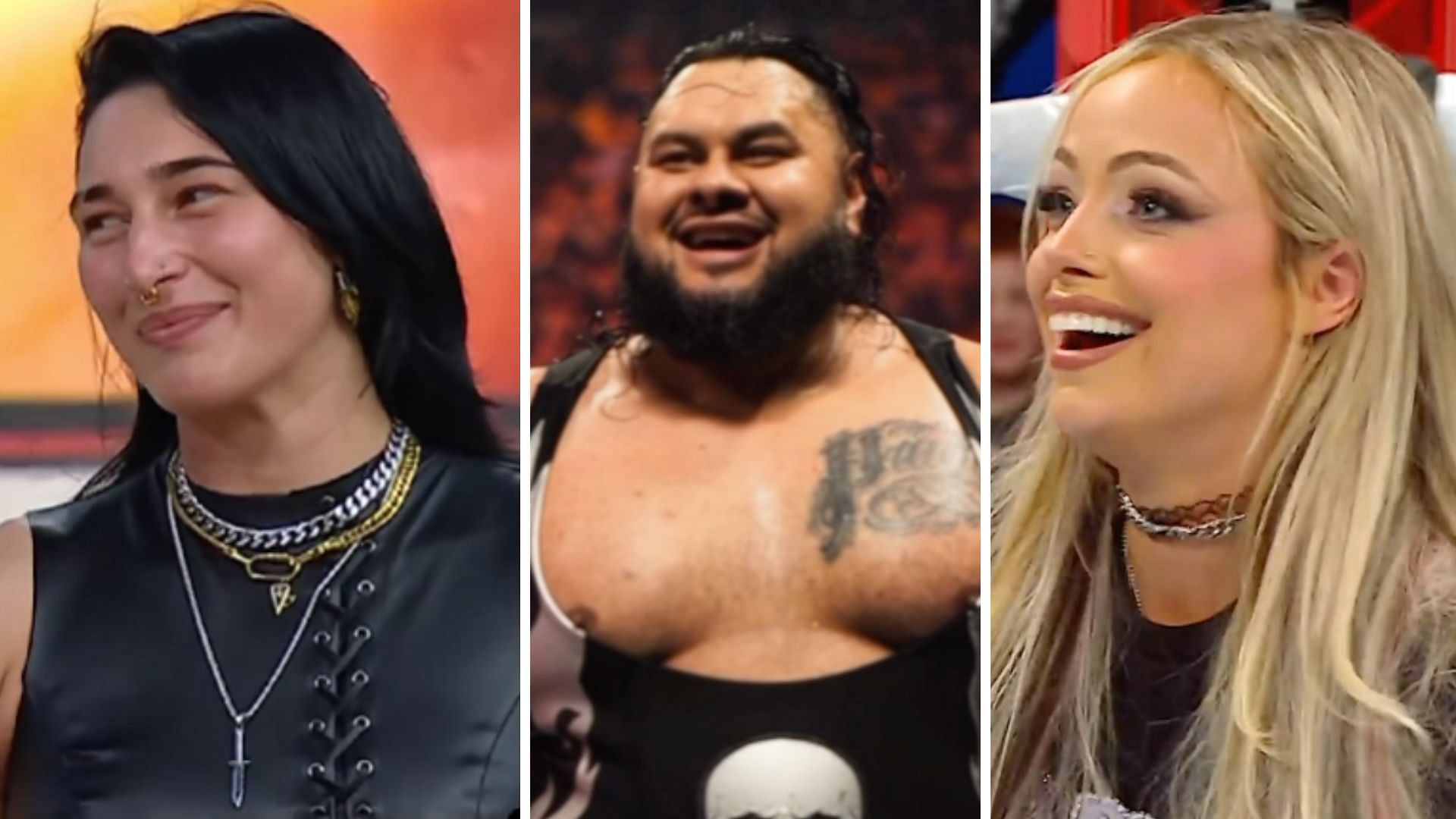 Rhea Ripley on the left, Bronson Reed in the middle, Liv Morgan on the right [Image credits: stars