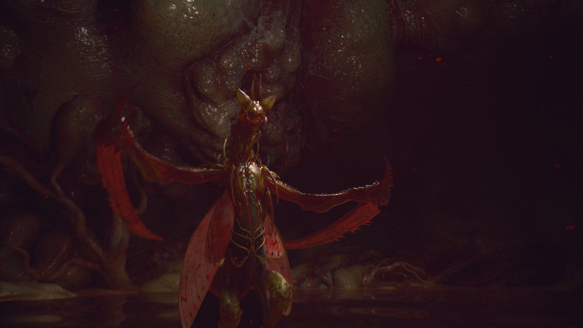 The Emerald-Armed Mantis is one of the more challenging bosses in Black Myth Wukong&#039;s final chapter (Image via GameScience)