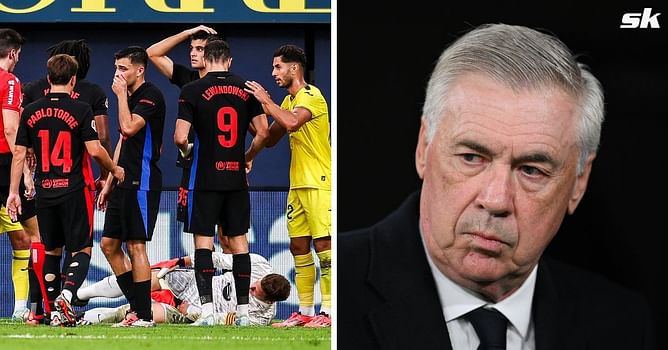 Real Madrid boss Carlo Ancelotti reacts to Barcelona goalkeeper Marc-Andre ter Stegen suffering serious injury