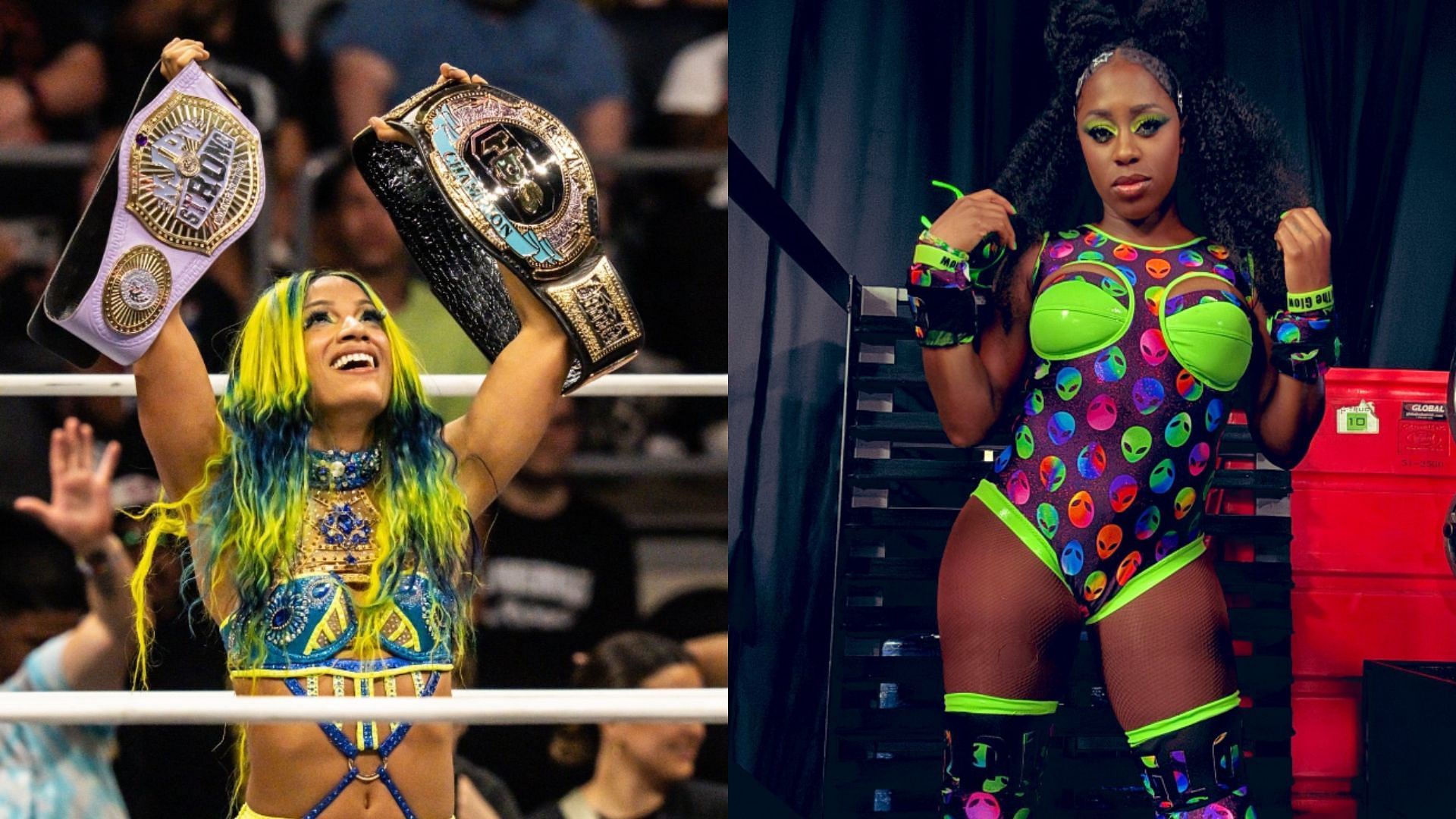 Mercedes Mone is currently signed with AEW [Image Credits: X profiles of Mercedes Mone and Naomi]