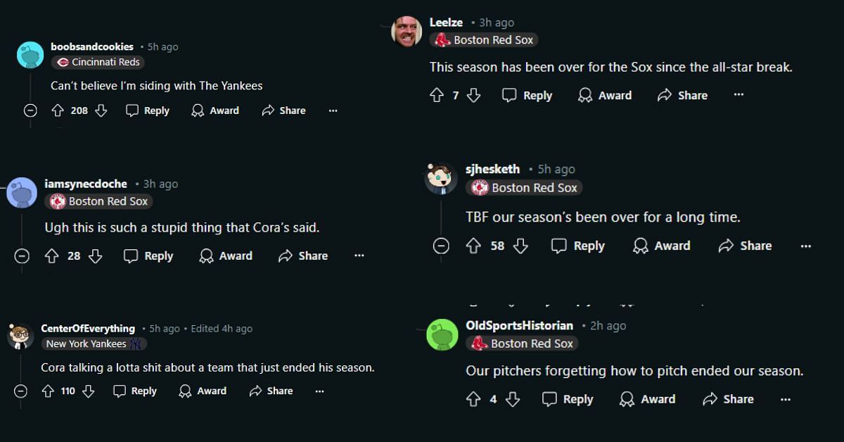 Reddit reactions Credits: r/baseball