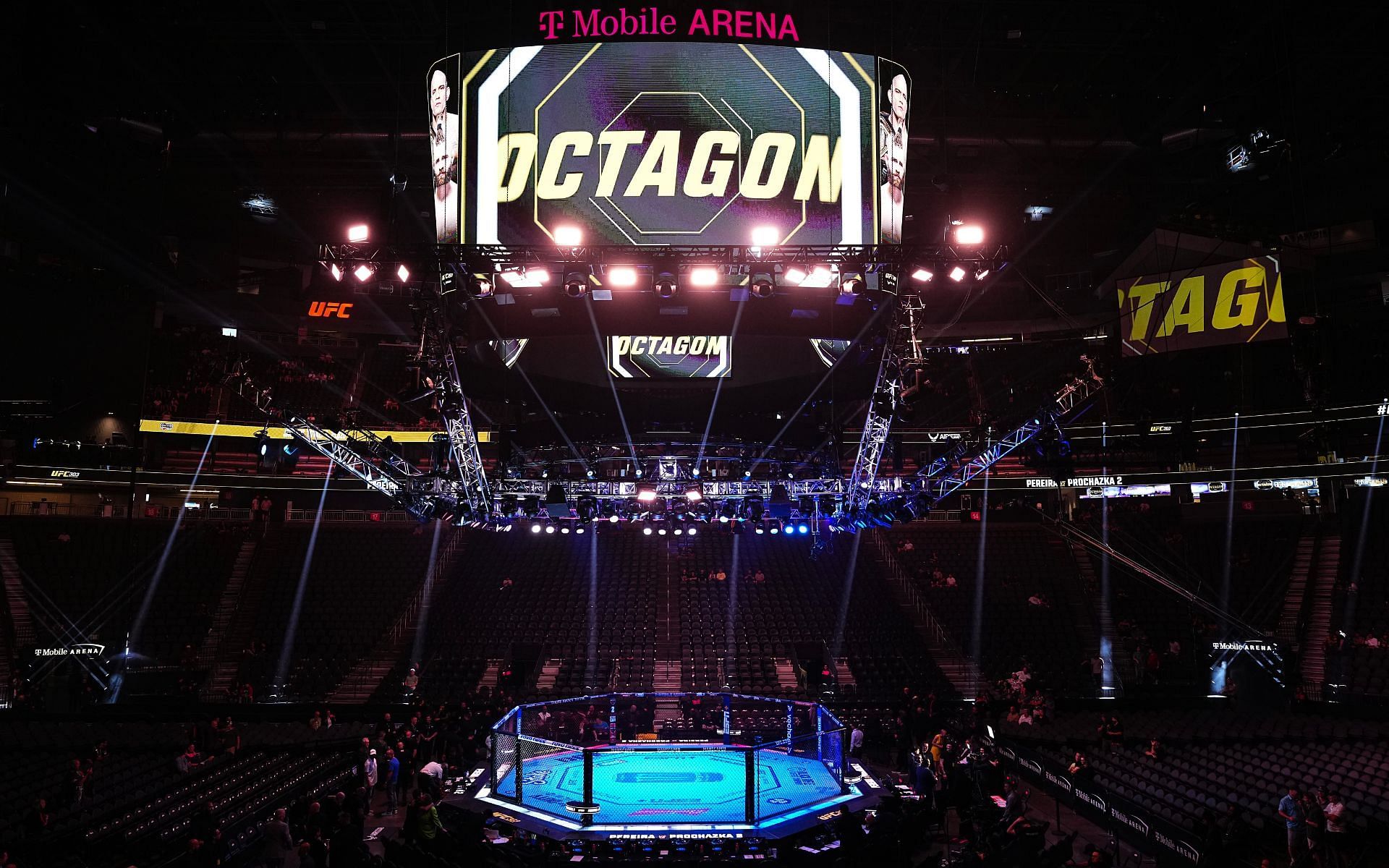 The octagon (pictured) witnessed a few exciting and some other anticlimactic fights at the UFC 303 event [Image courtesy: Getty Images]