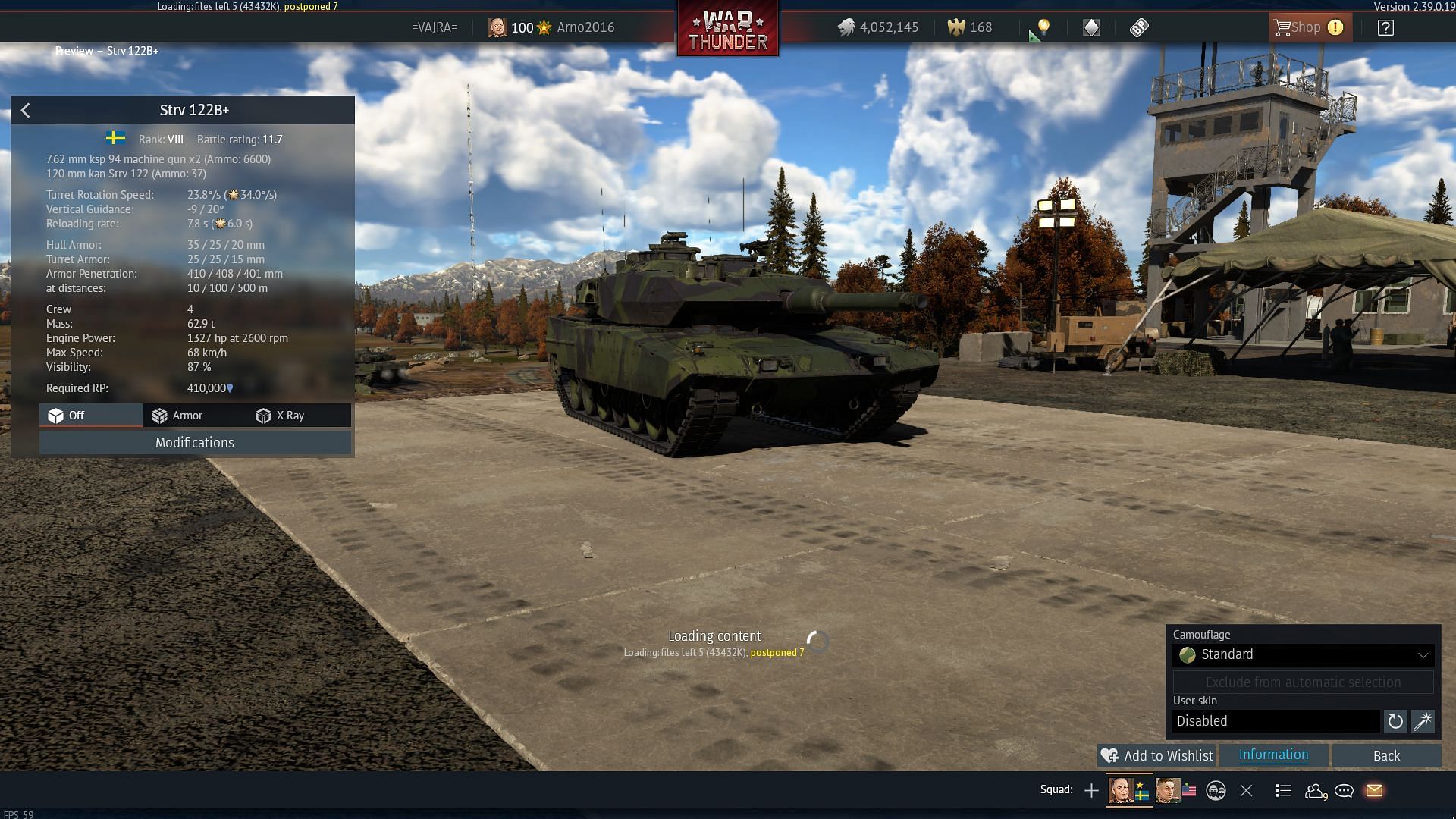 The Strv 122+ is the top Swedish MBT (image via Gaijin Entertainment)