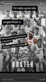 Mitchell Robinson (@mrobinson23_) - Instagram story