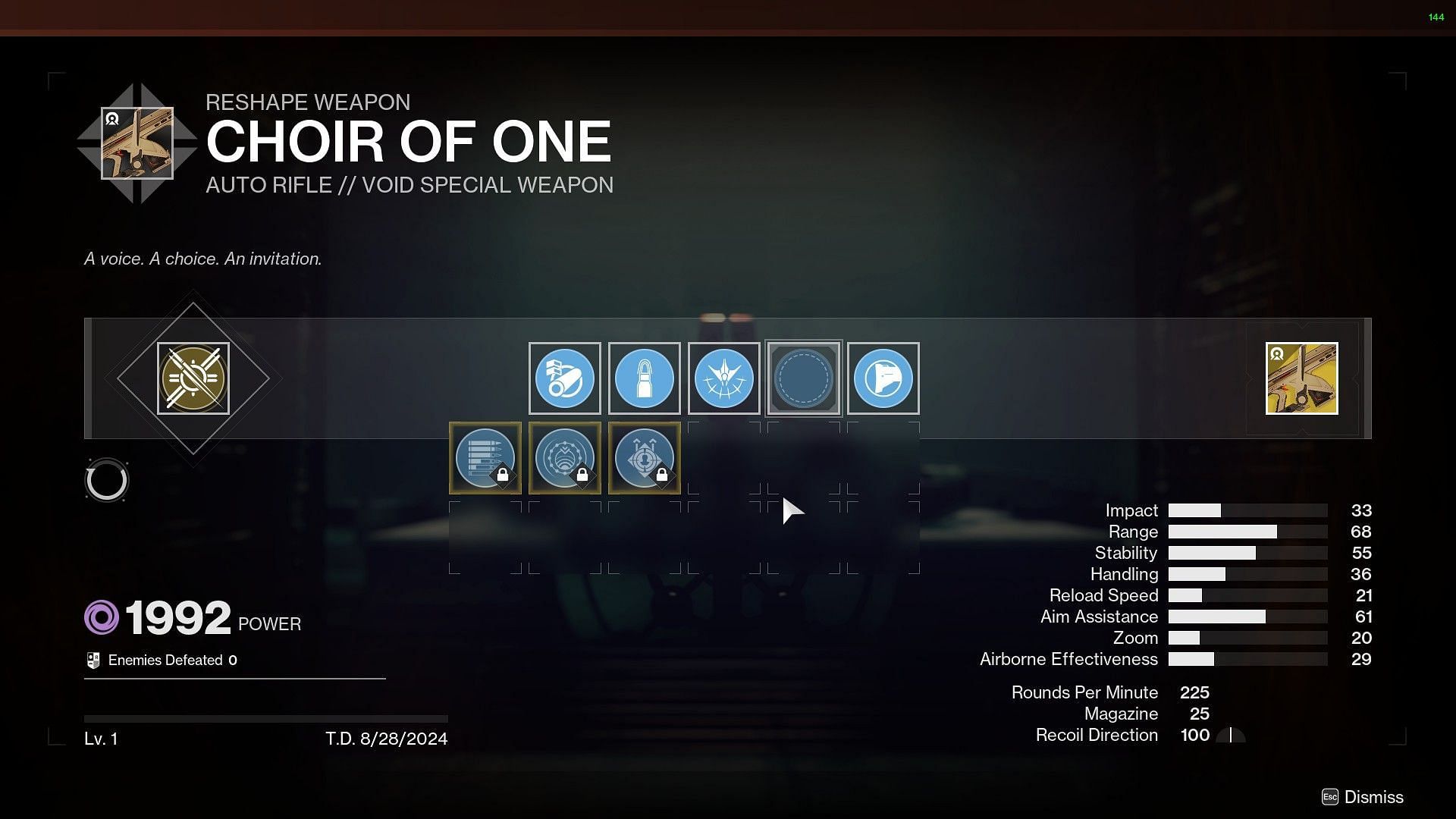 Choir of One Auto Rifle (Image via Bungie) 