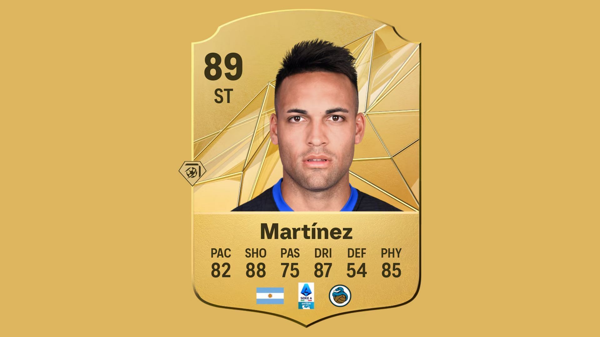 Lautaro Martinez&#039;s player card in the game (Image via EA Sports)