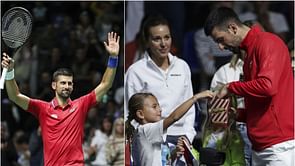 In Pictures: Novak Djokovic adorably shares popcorn with daughter Tara courtside after Davis Cup win vs Greece; wife Jelena smiles as she looks on