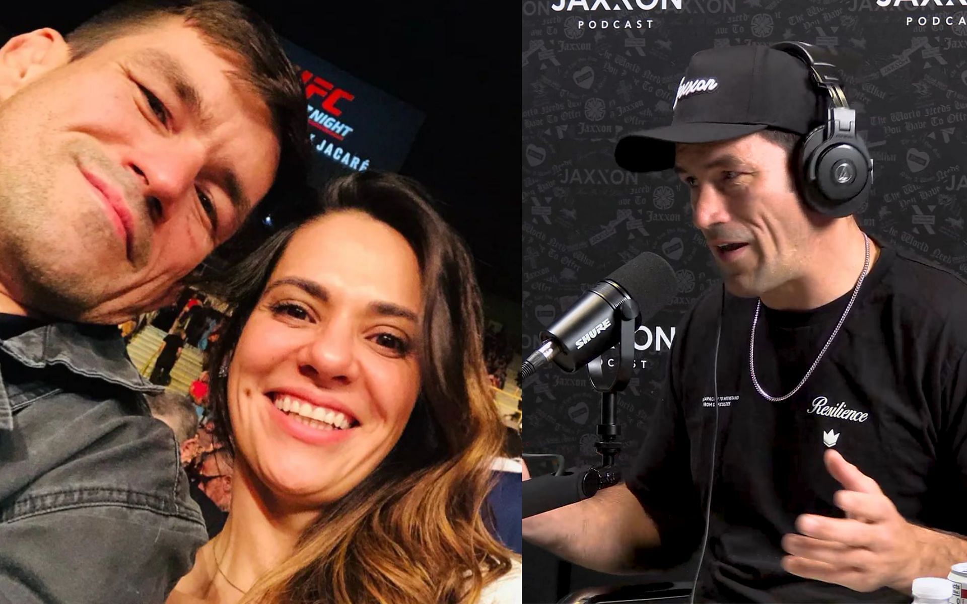 Demian Maia (right) tells story about fake kidnapping of his wife (left) that saw him lose his Daytona Rolex gifted by Sheik Tahnoun [Images courtesy: @jaxxonpodcast on YouTube, @demianmaia on Instagram]