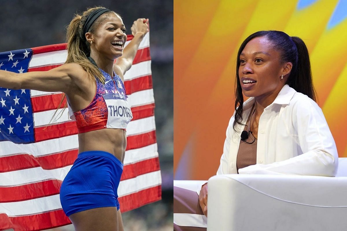 Gabby Thomas and Allyson Felix - Source; Getty