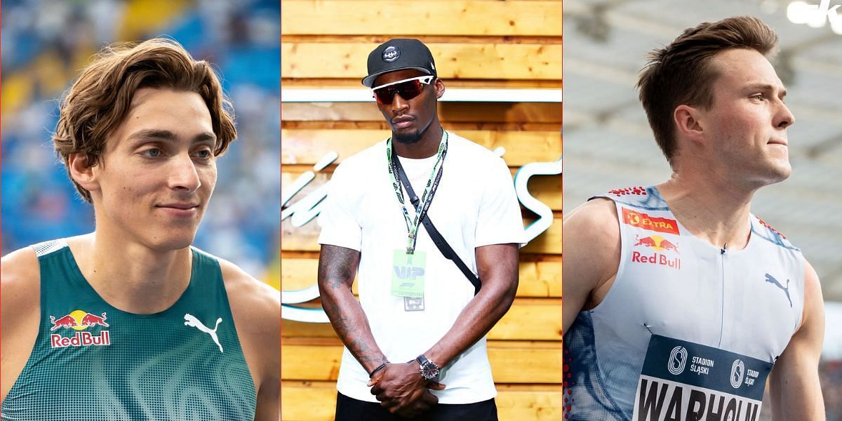 Fred Kerley takes pride in coaching Paris Olympics gold medalist Mondo Duplantis after his 100m clash with Karsten Warholm. (Images by Getty)